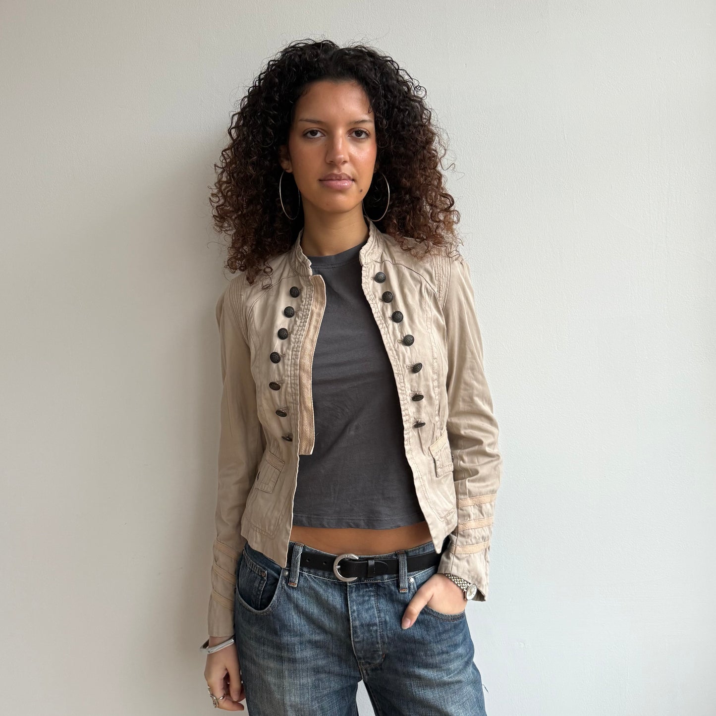 Beige military jacket - Size S