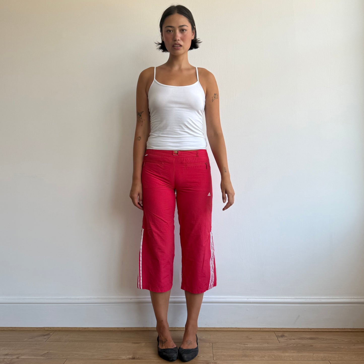 Red Adidas belt capris - Size S