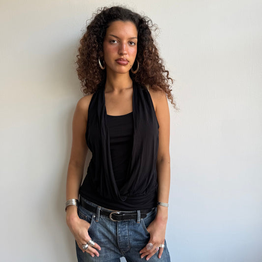 Black 2in1 halter top - Size M