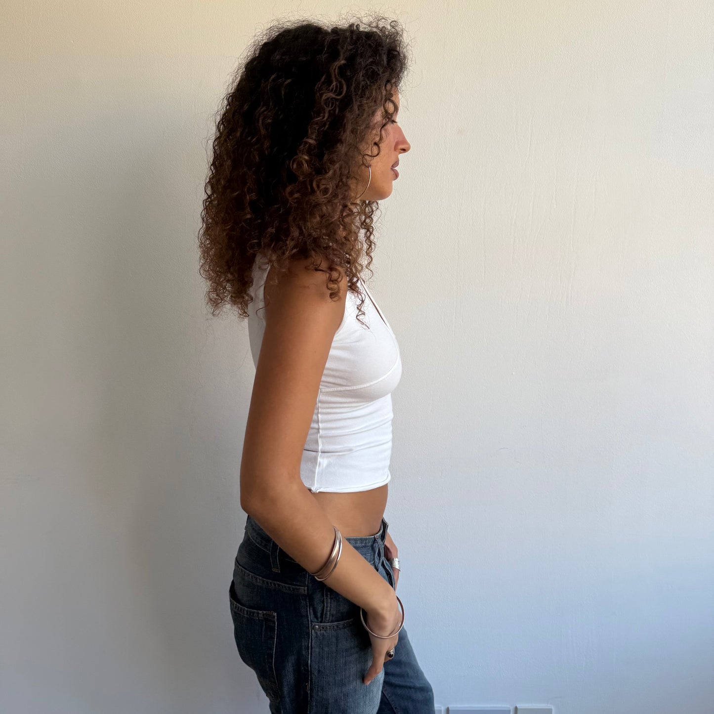 White heyhole top - Size XS