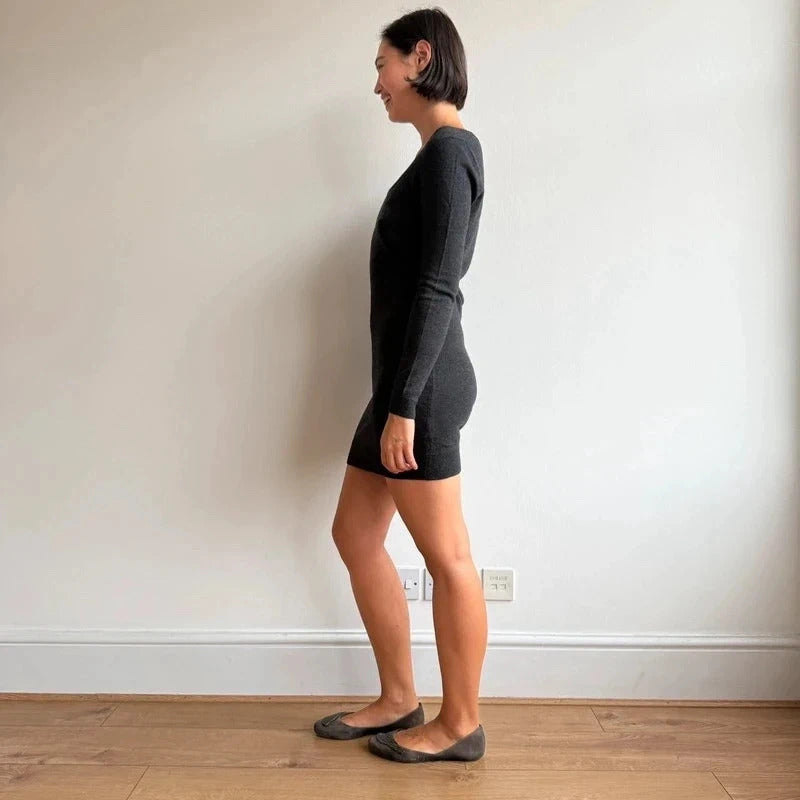 American vintage grey knit dress - Size S-L