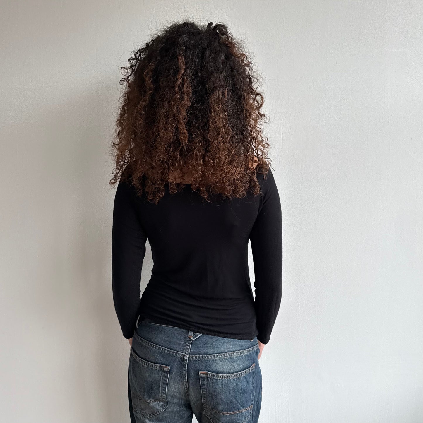 Black double layer keyhole top - Size S