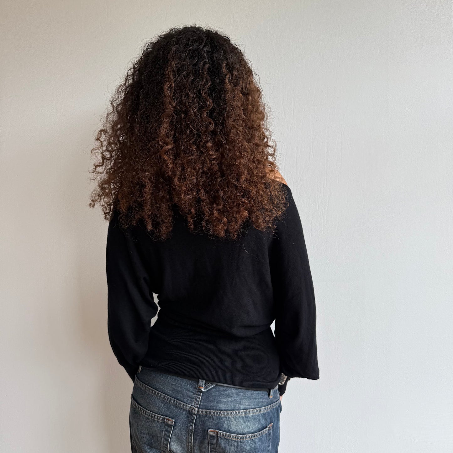 Black slouchy knit jumper - Size M
