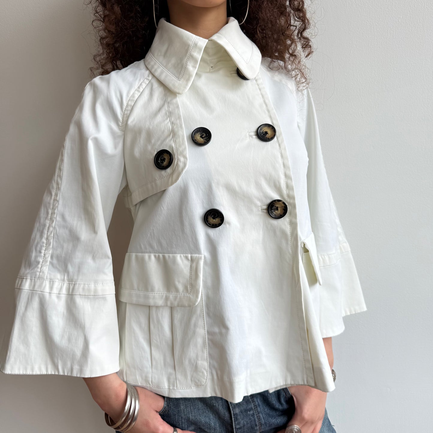 White peacoat trench - Size M/L