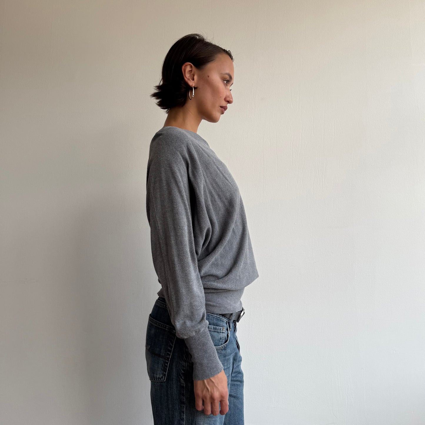 Grey batwing slouchy knit - Size M-XL