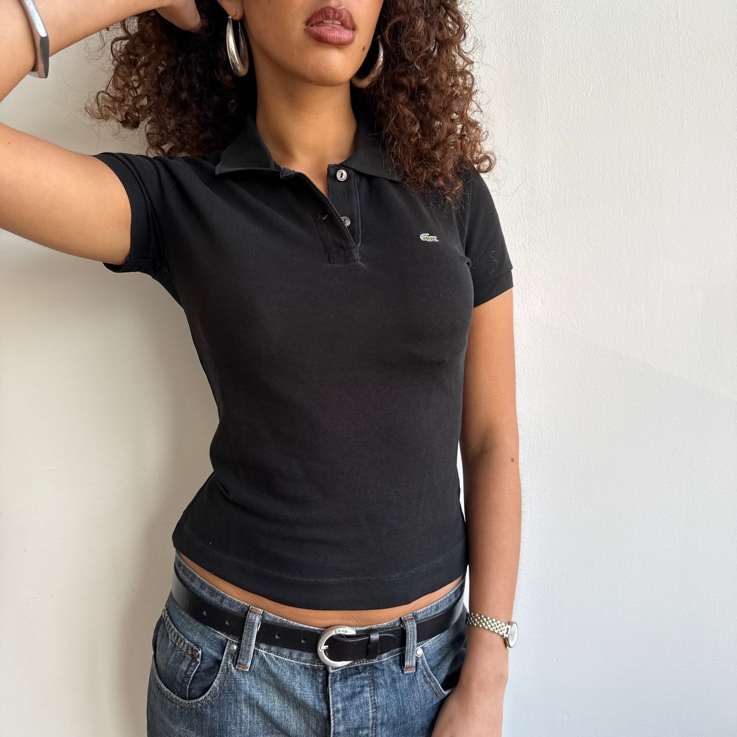 Black Lacoste polo - Size S