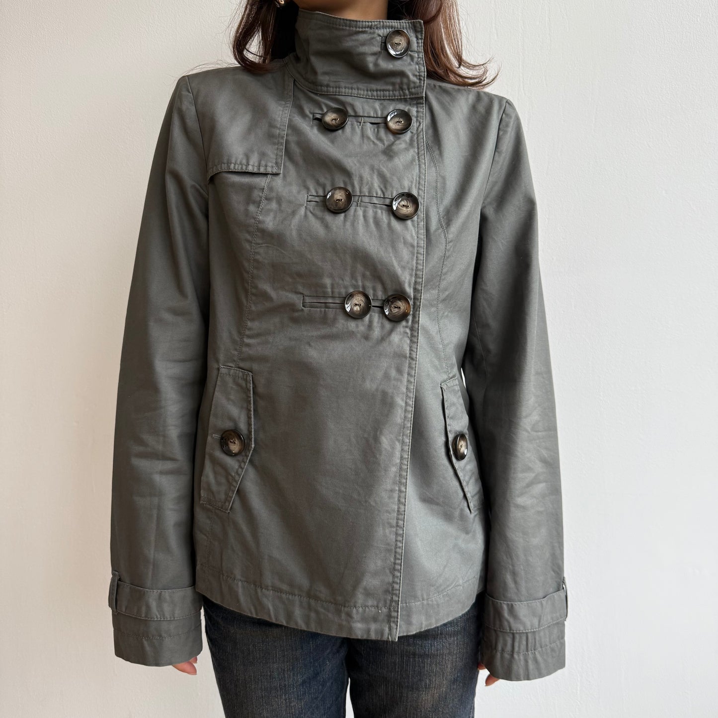 Khaki peacoat - Size S