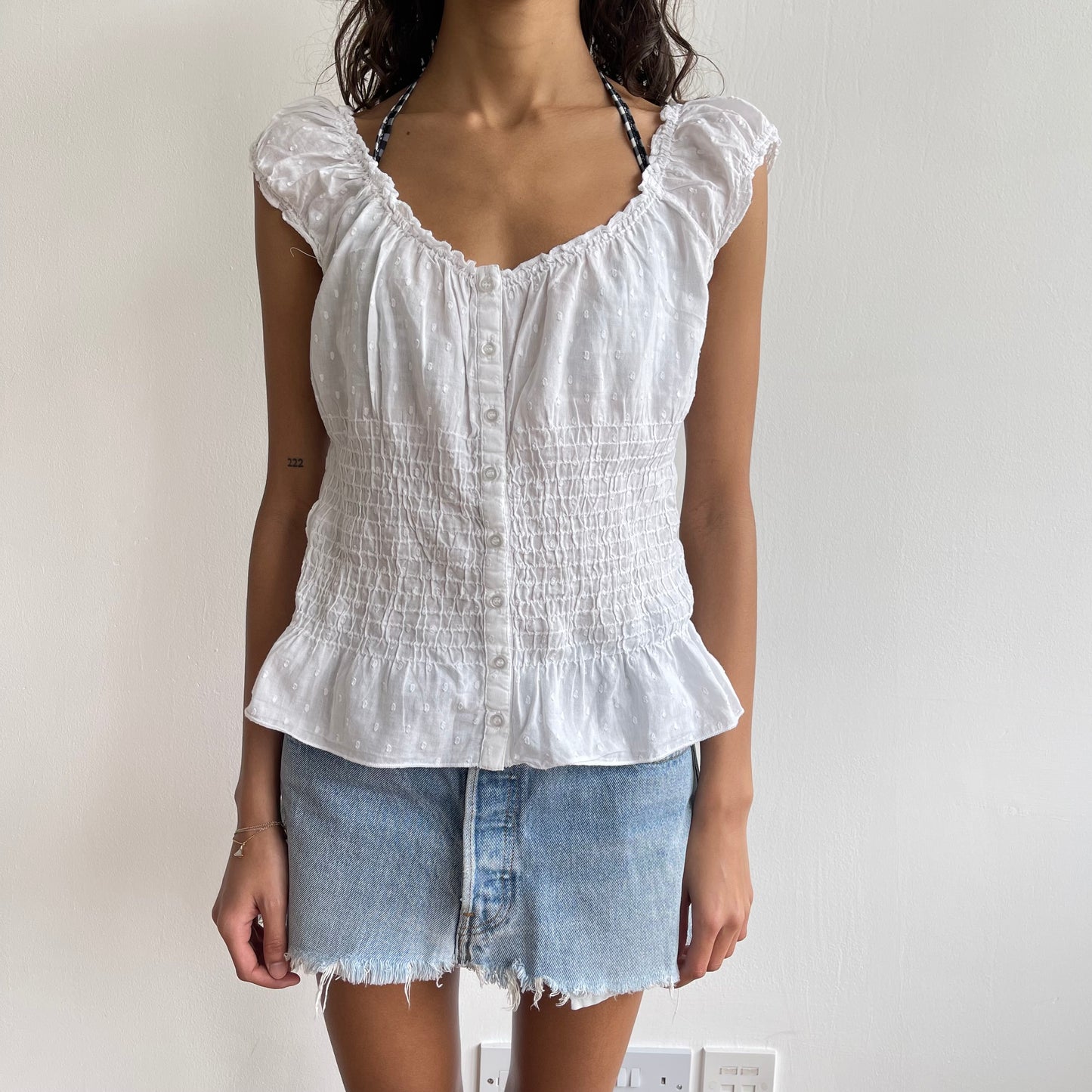 White milkmaid top - Size M