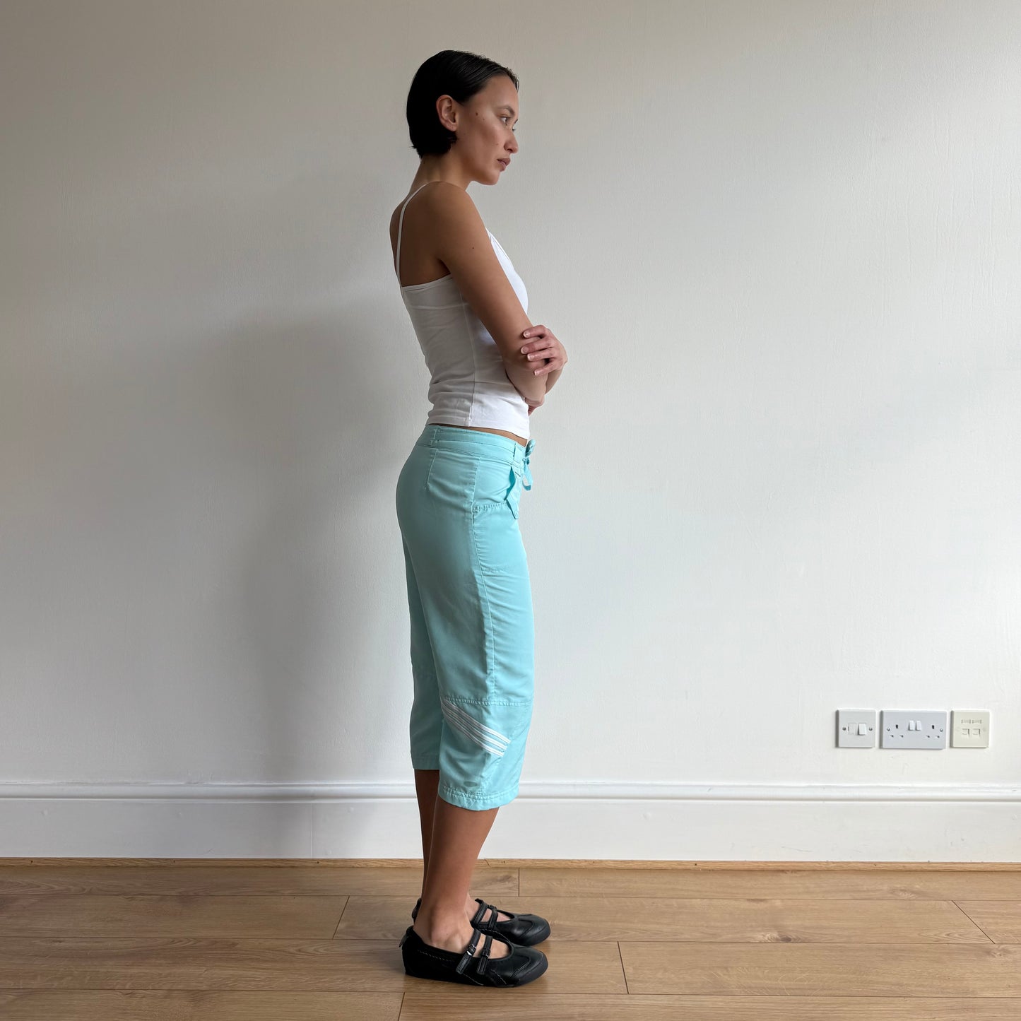 Turquoise Adidas capris - Size S/M