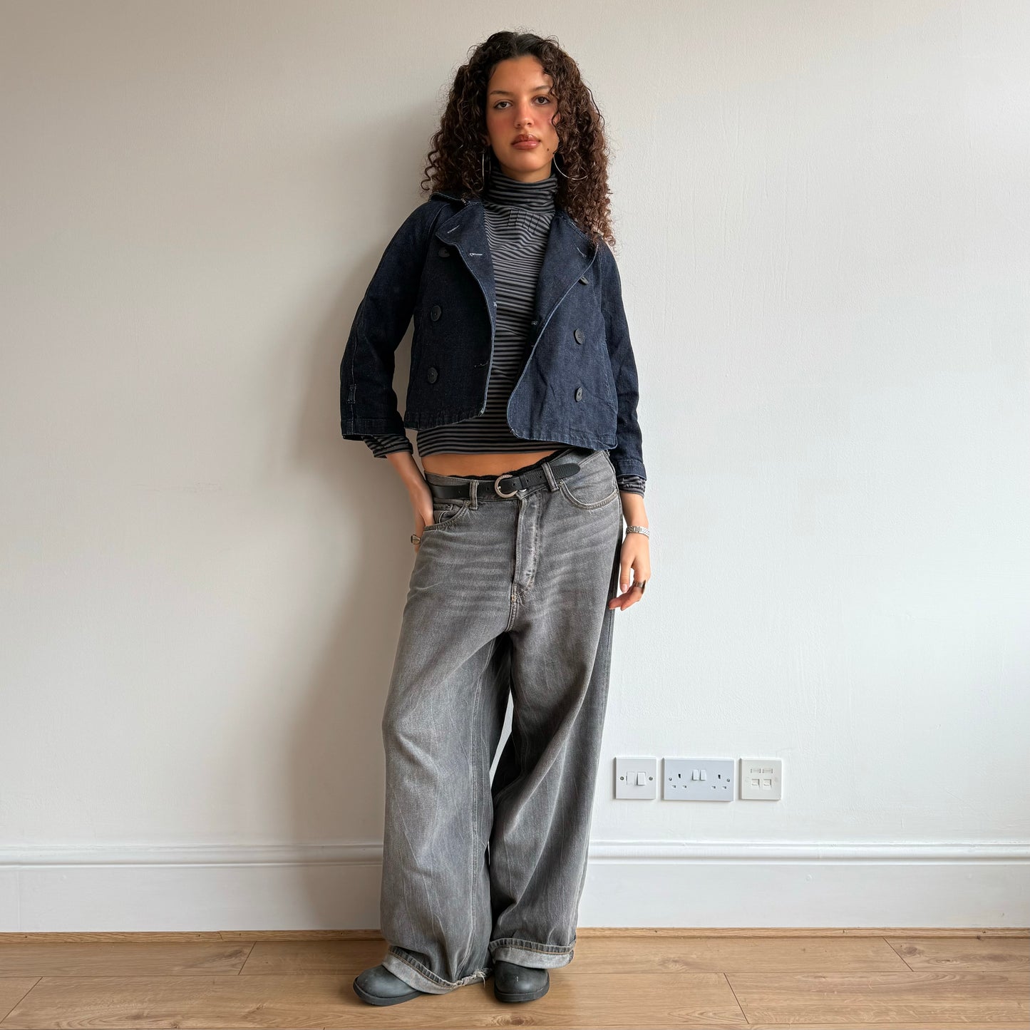 Dark denim peacoat - Size S