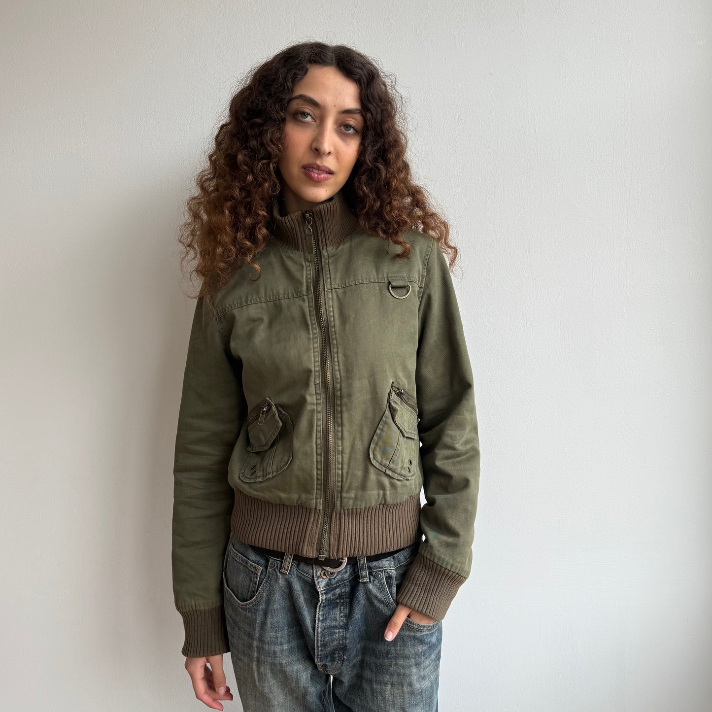 Khaki cargo bomber - Size M