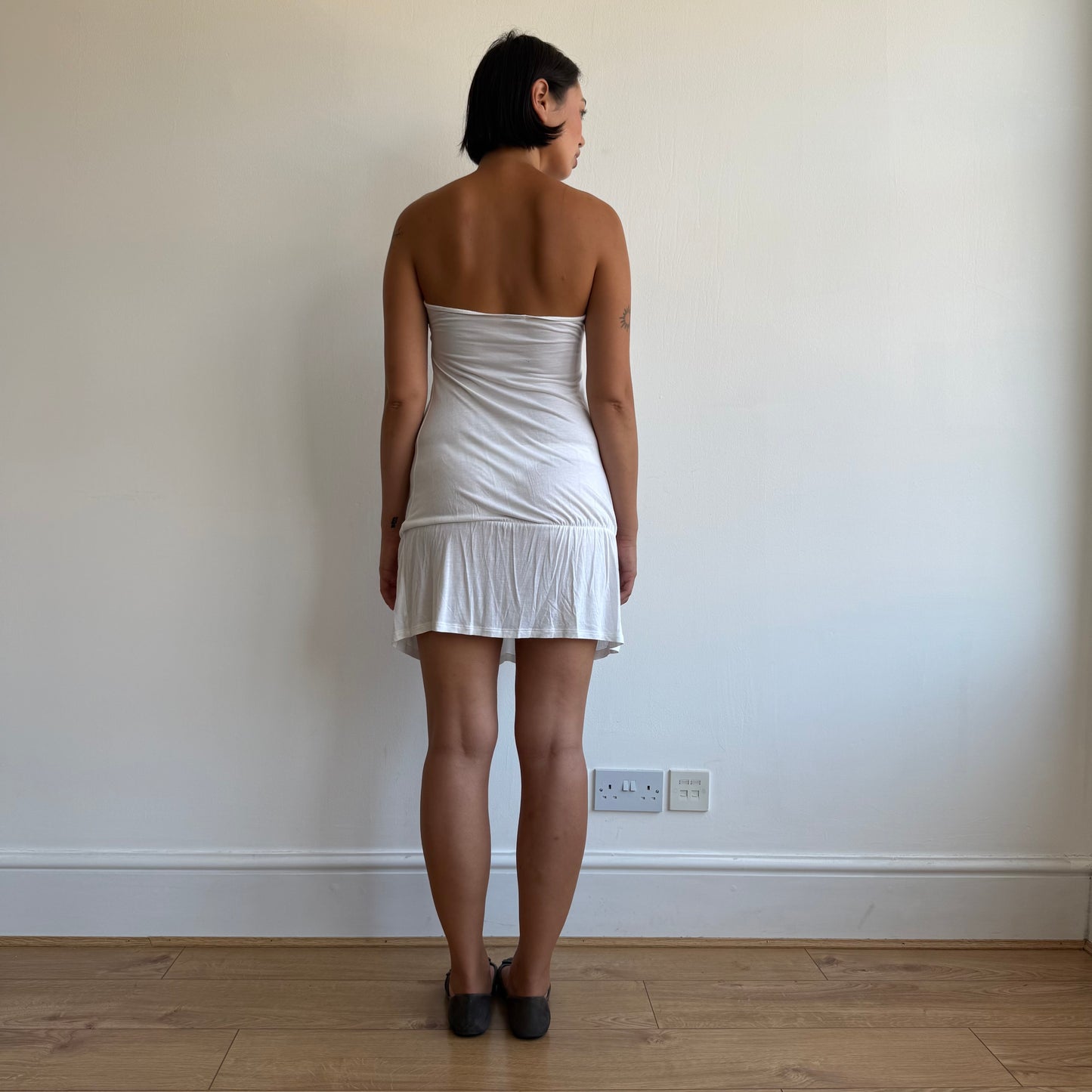White bandeau bubble dress - Size S