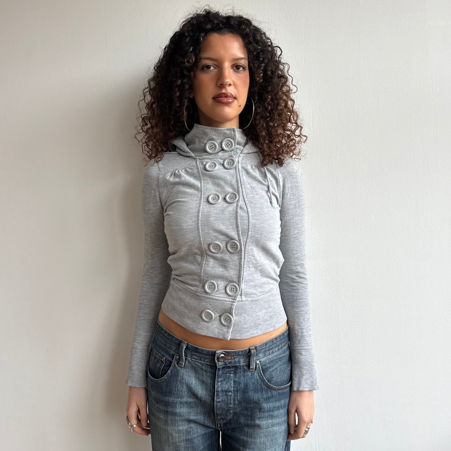 Grey peacoat hoodie - Size S