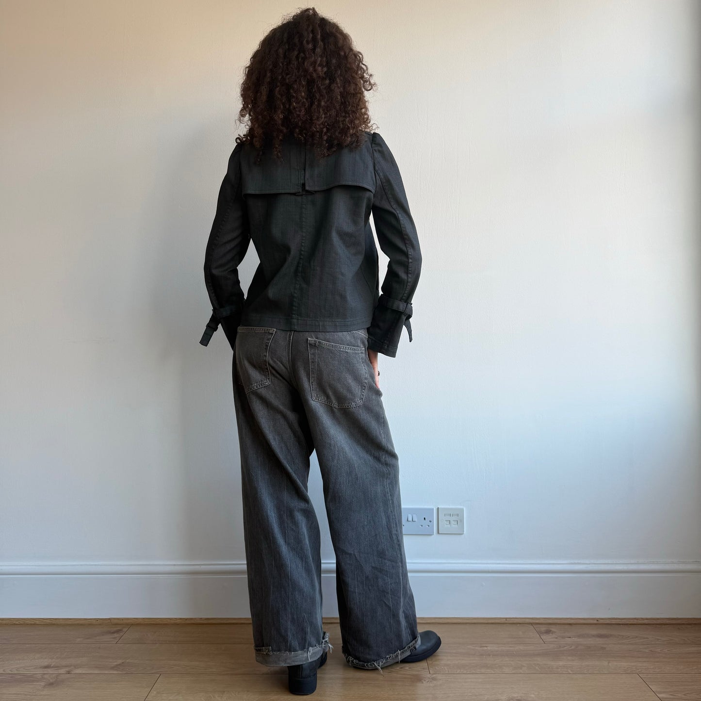 Grey denim peacoat - Size S