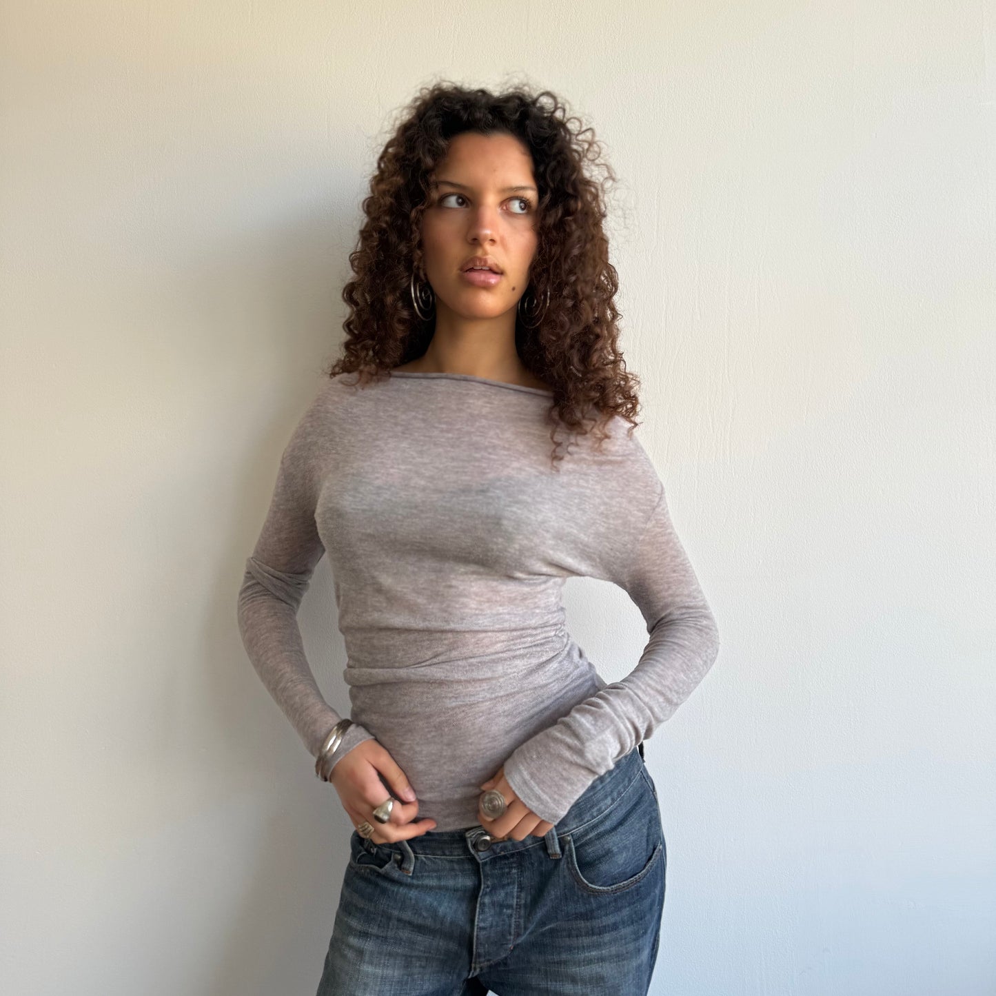 Fine knit cowl neck - Size S