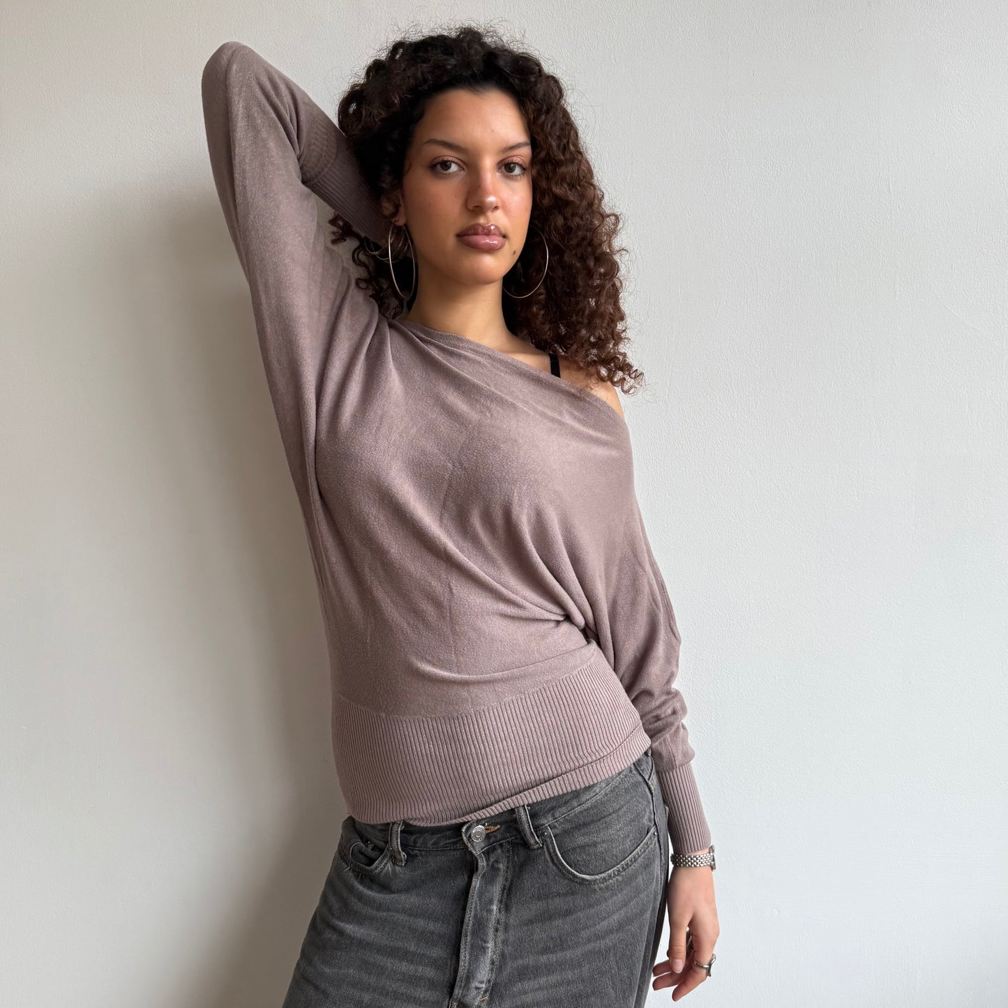Beige (2) slouchy knit jumper - Size S-M