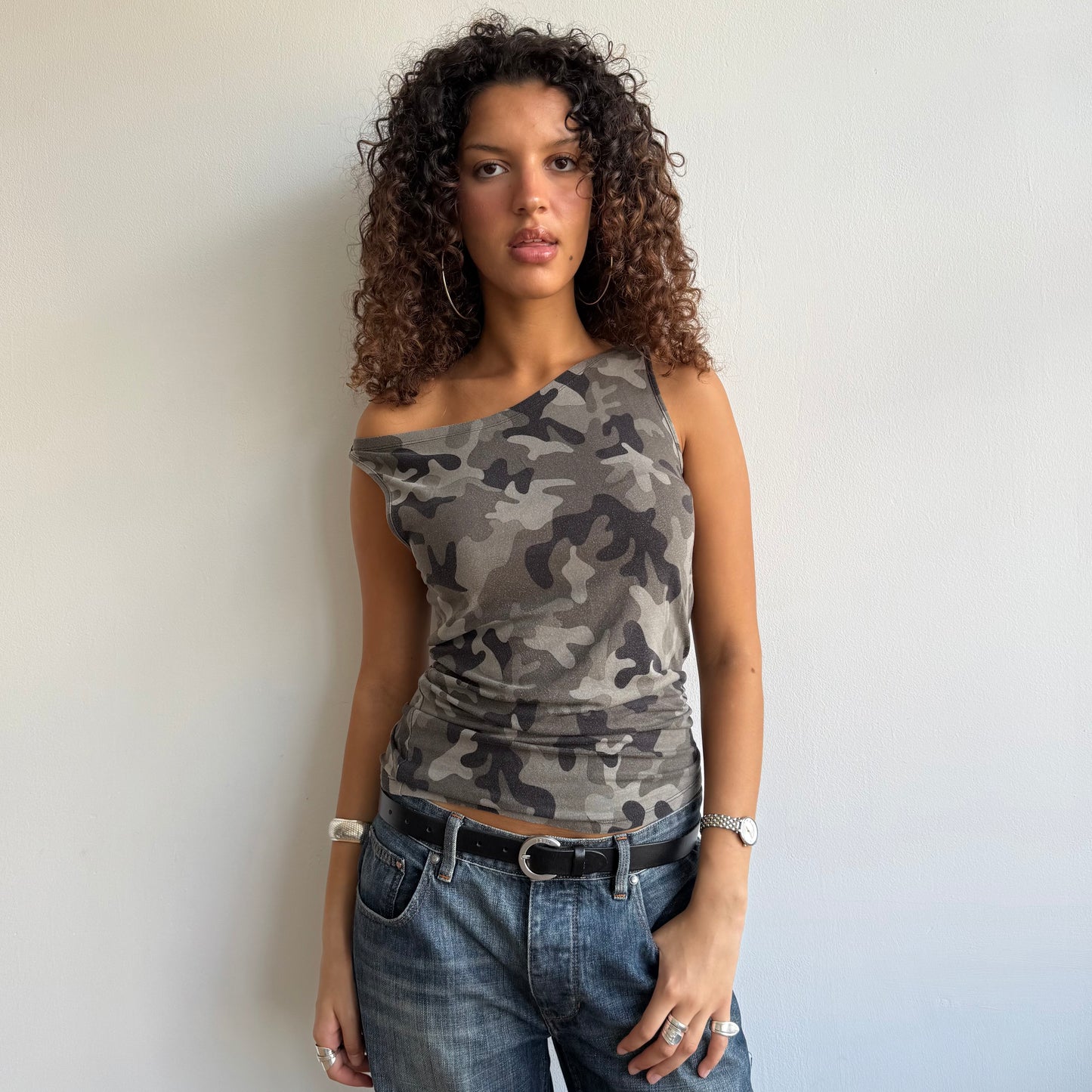 Camo slouchy top - Size M