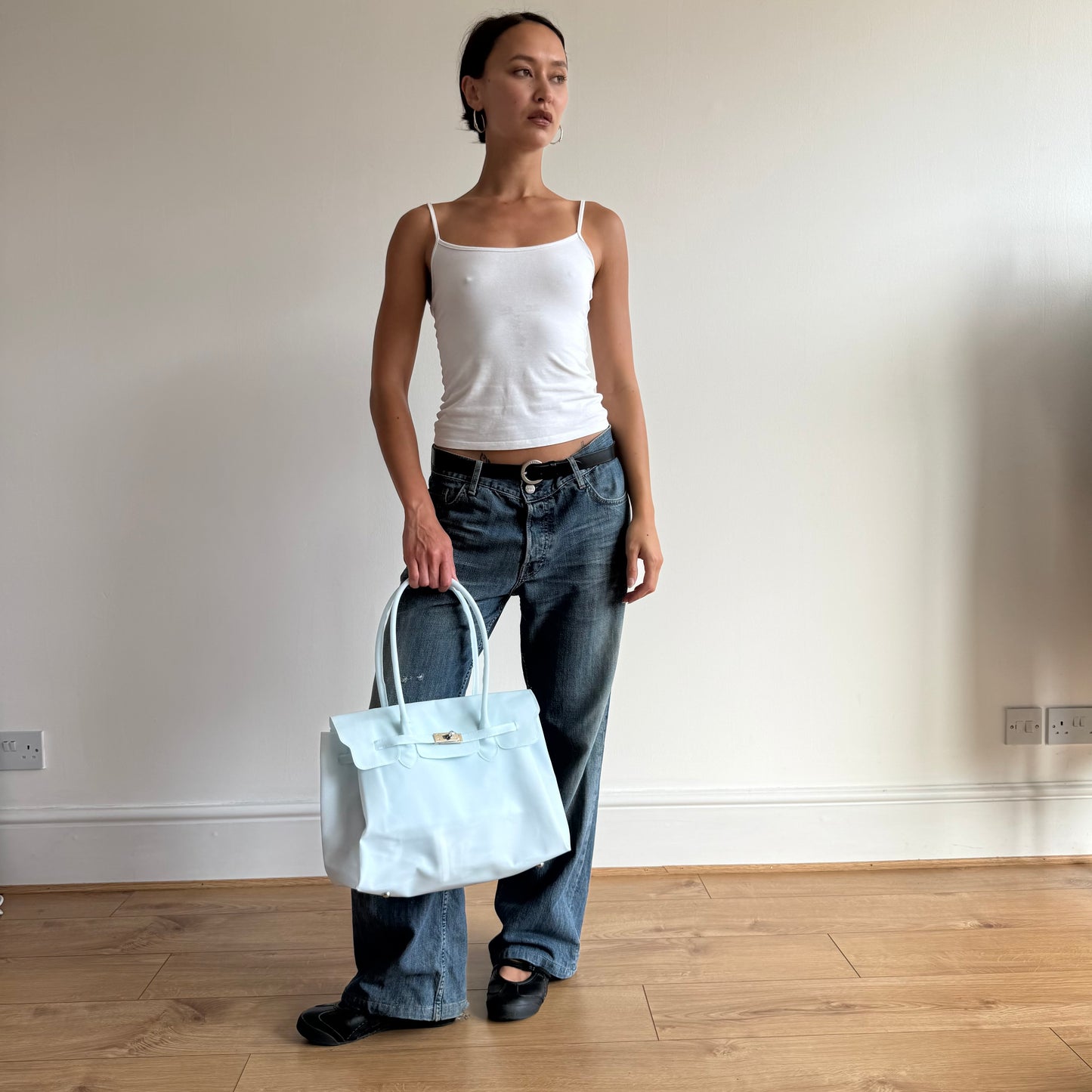 Baby blue jelly ‘firkin’ bag - One Size