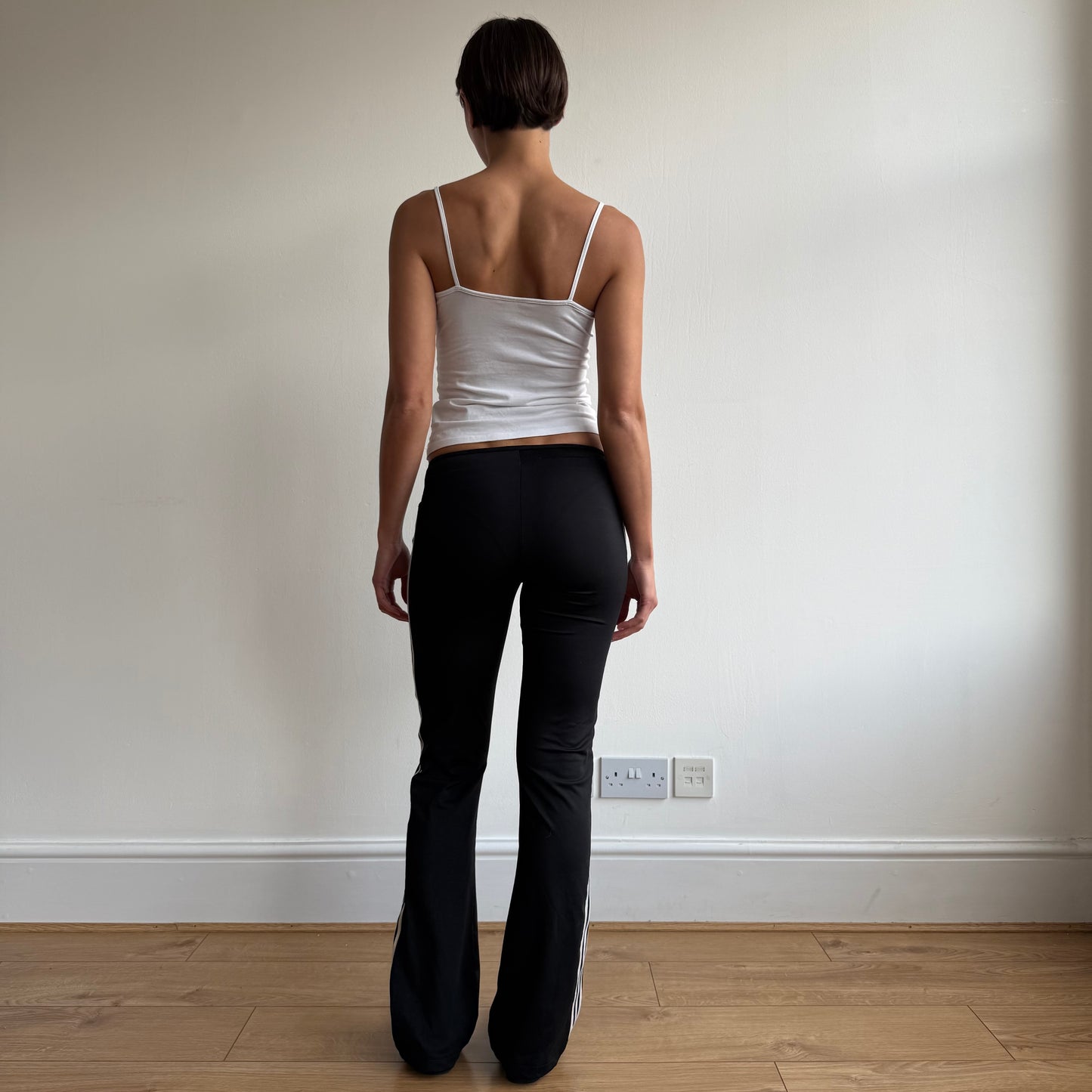 Black Adidas stripe flared yoga pants - Size XS