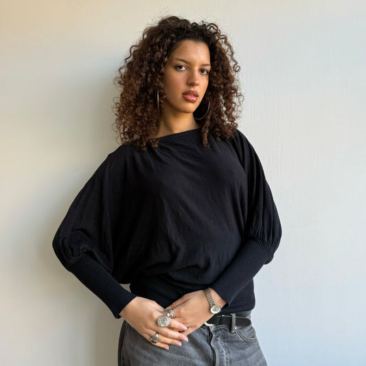 Black slouchy knit - One Size