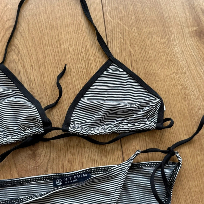 Black striped petit bateau bikini - Size S
