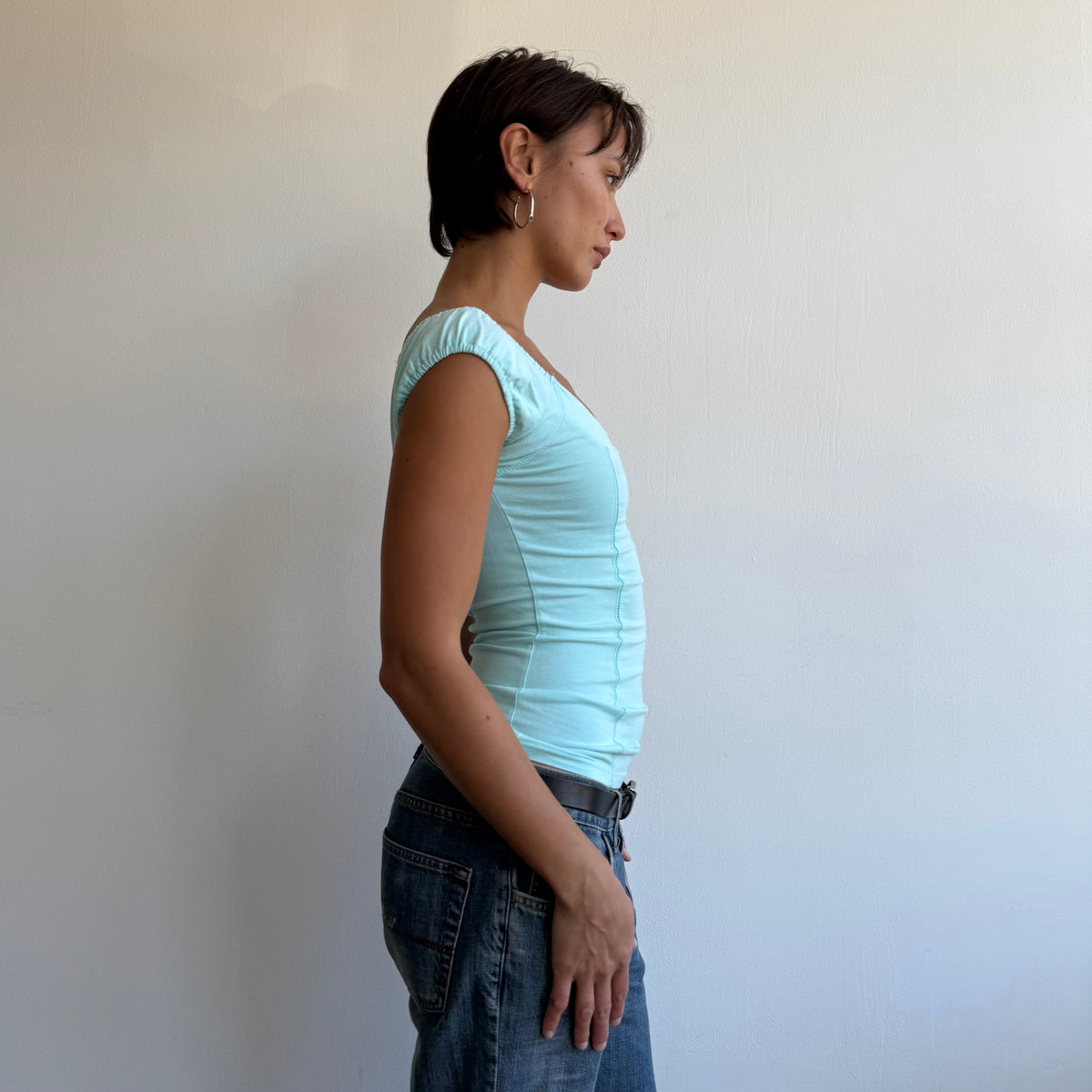 Turquoise buckle t-shirt - Size S