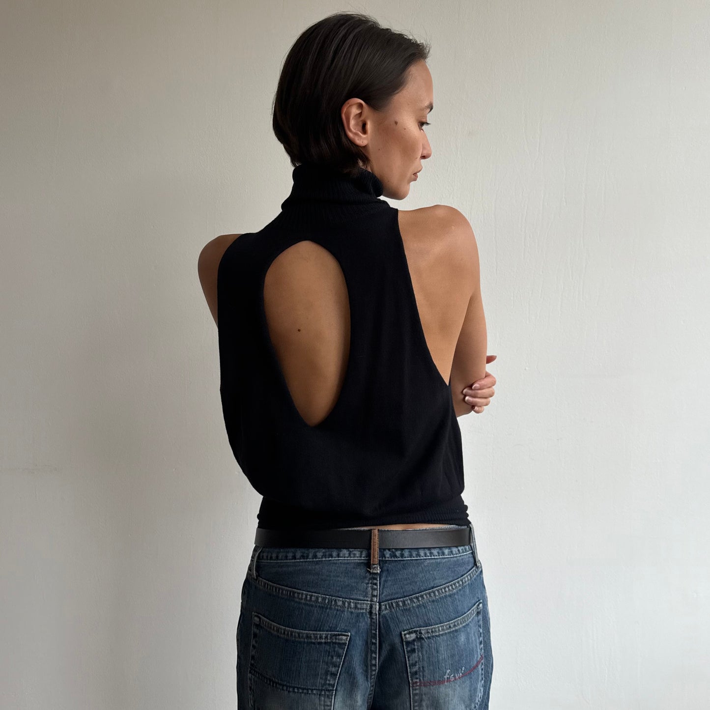 Black backless keyhole knit - Size S-L