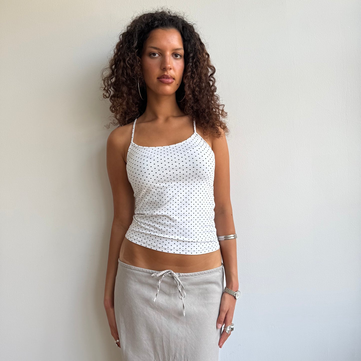 White polka dot cami - Size S