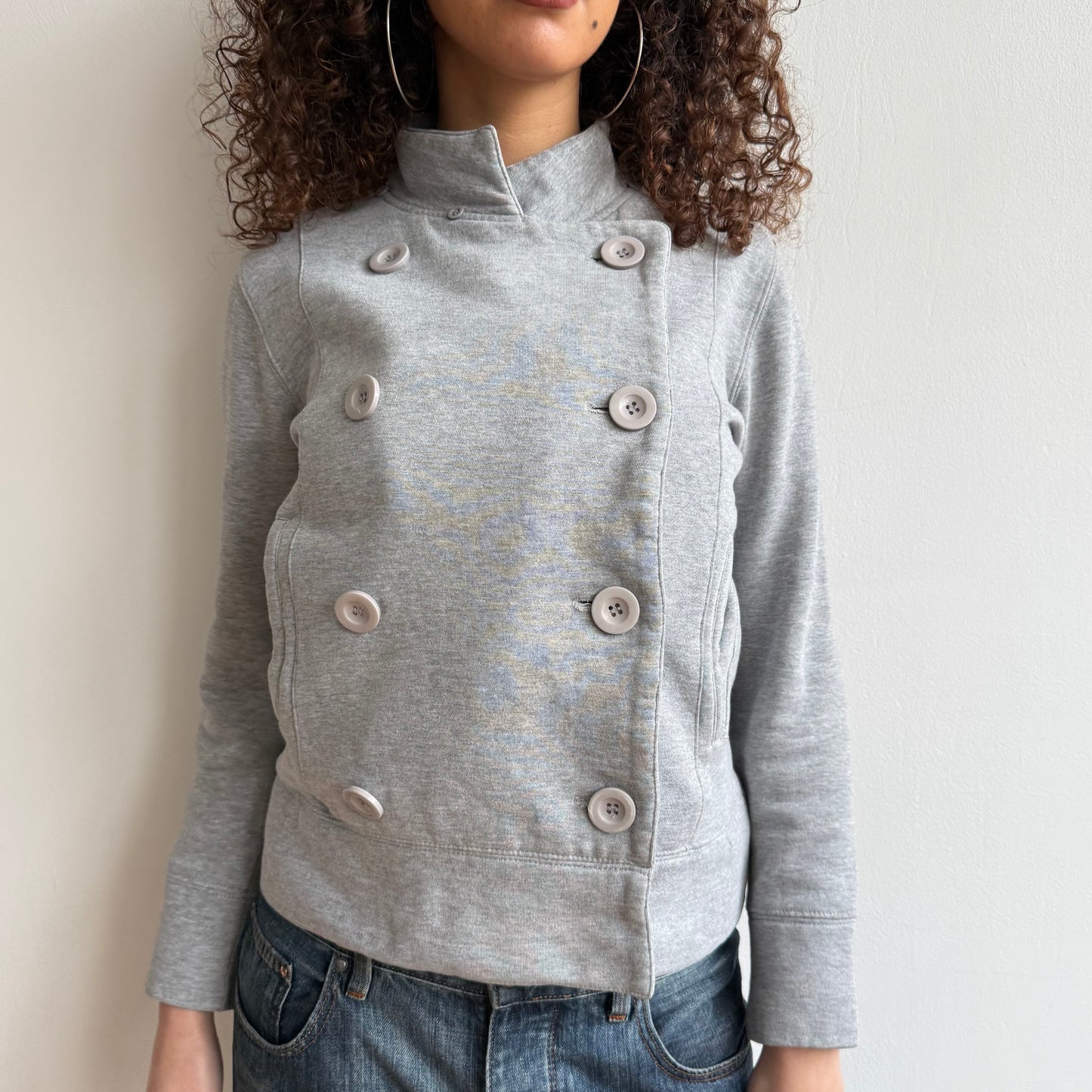 Grey peacoat collar jumper - Size M