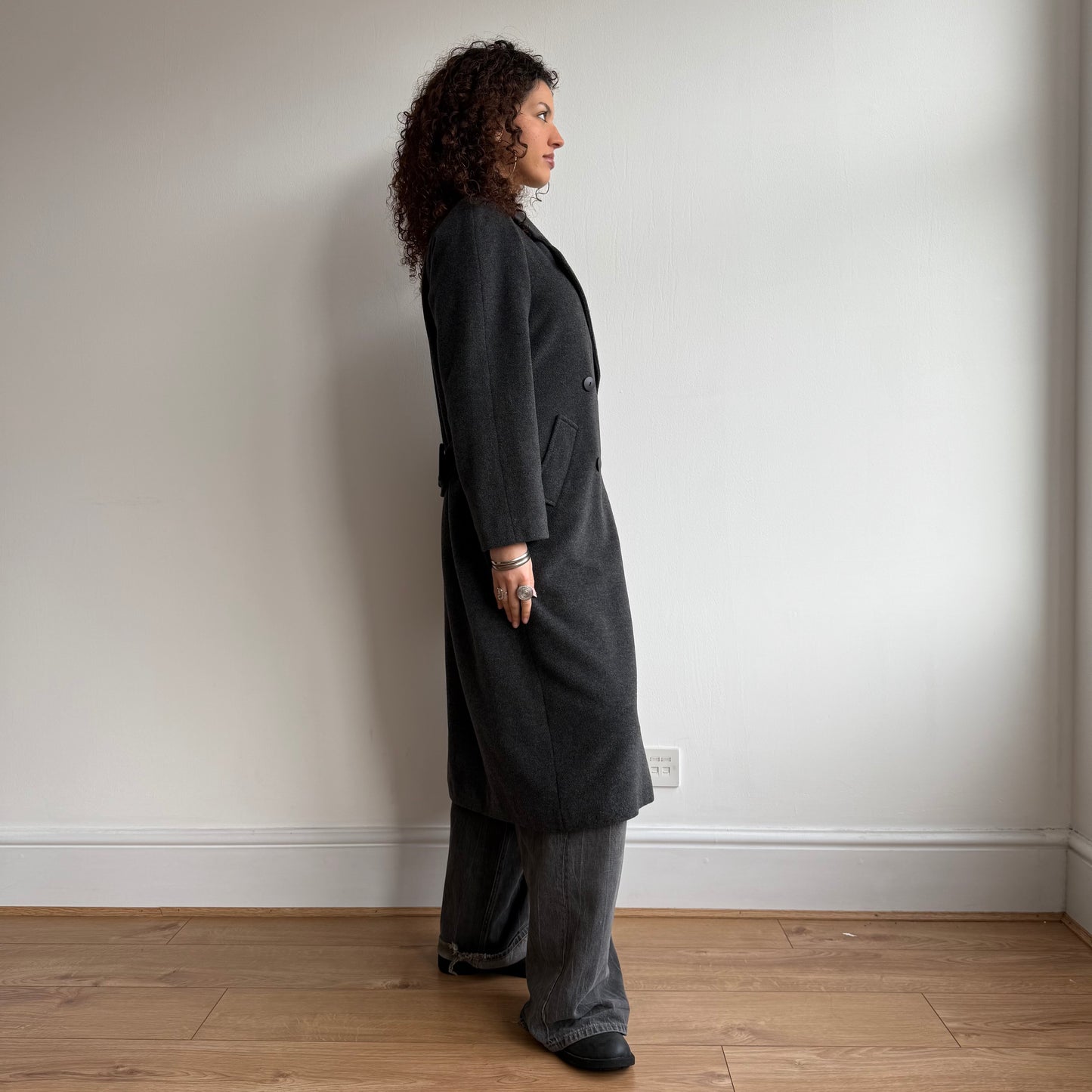 Grey wool overcoat - Size M