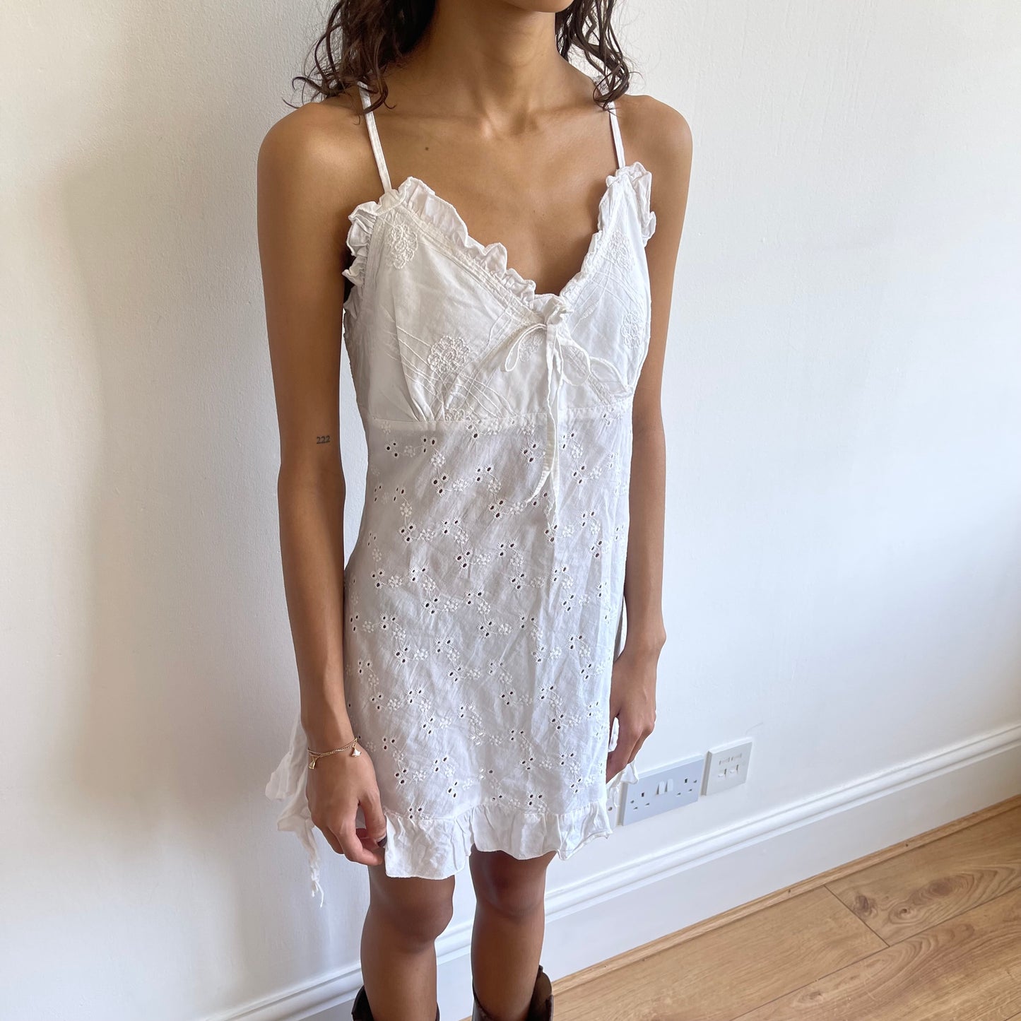 White broderie cami dress - Size S/M