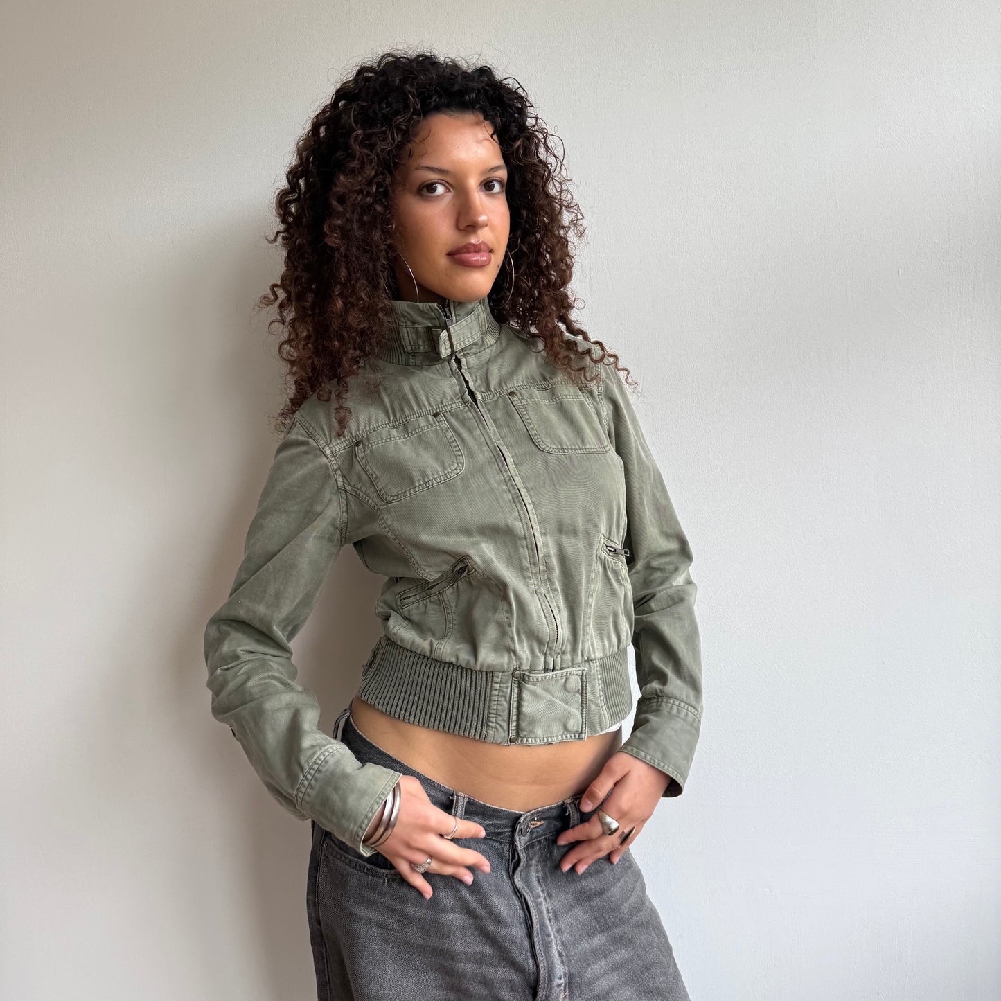 Khaki cargo jacket - Size S