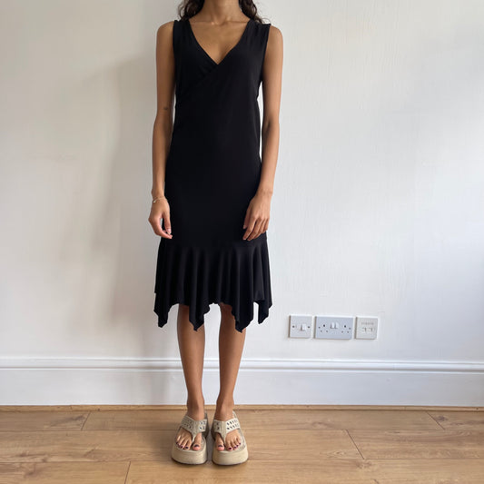 Black slinky wrap dress - Size M