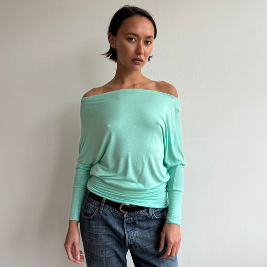 Mint teal slouchy top - Size S