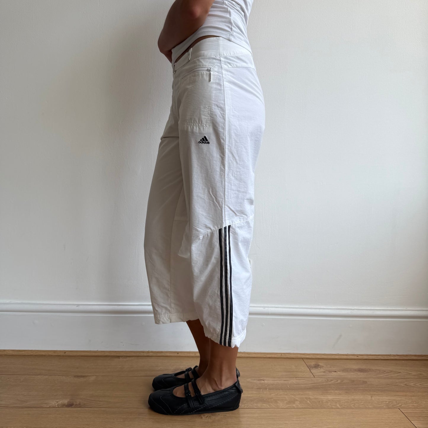 White Adidas belt capris - Size S + M + L