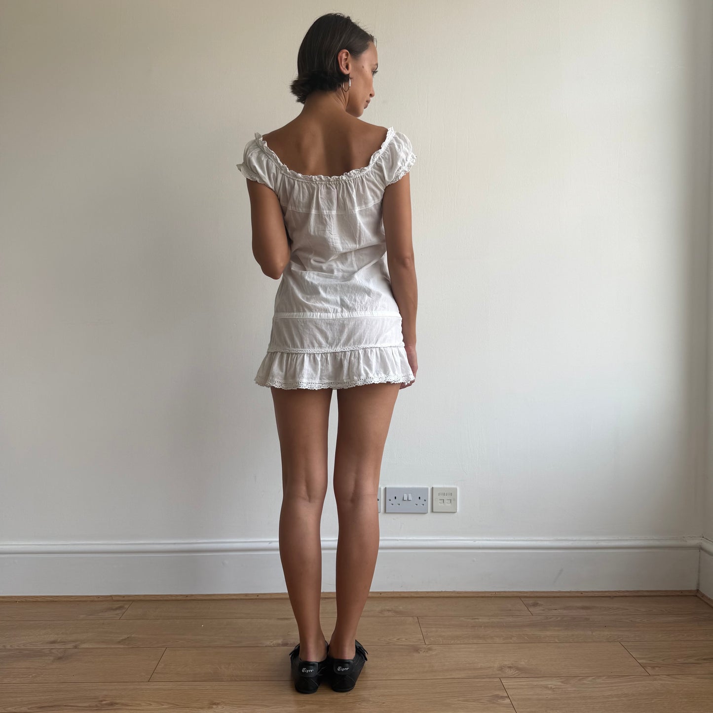 White milkmaid mini dress - Size XS