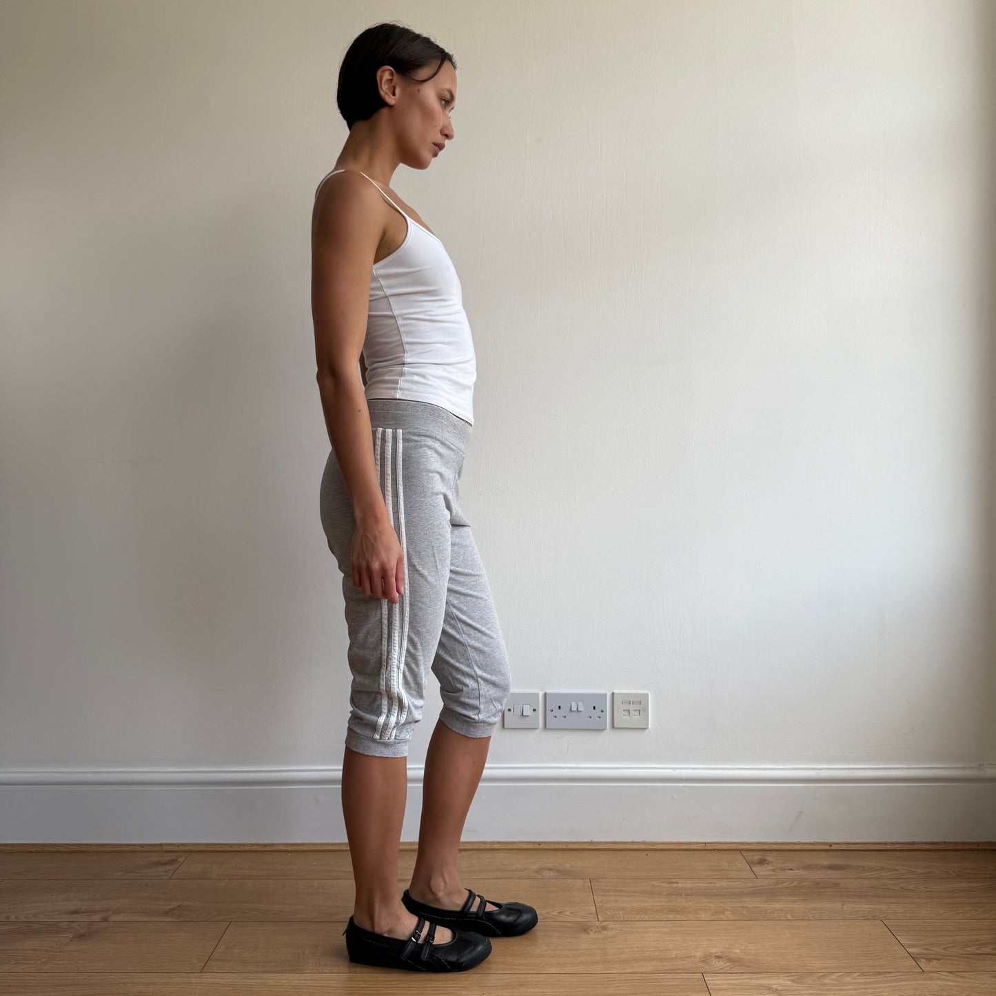 Grey Adidas sporty capris - Size S