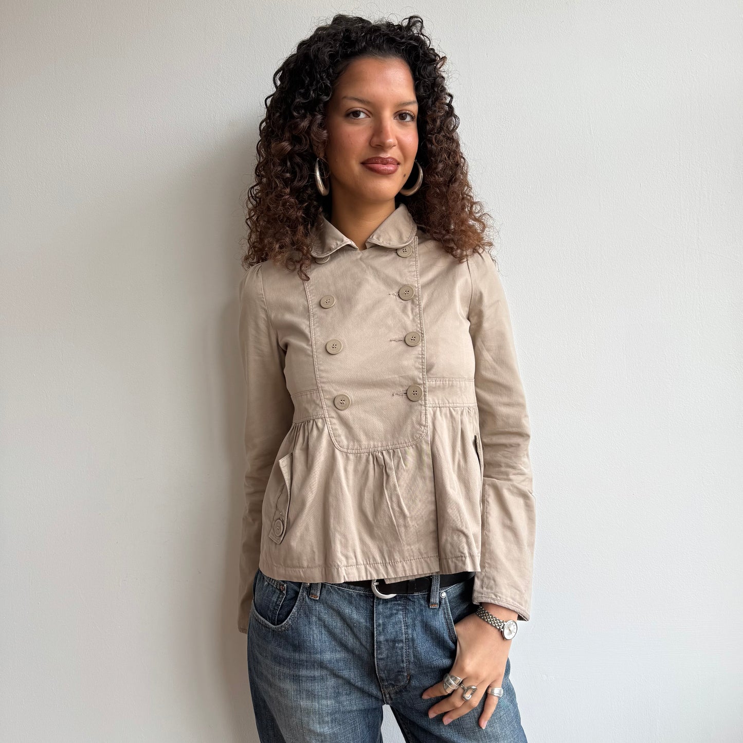 Beige peacoat - Size S