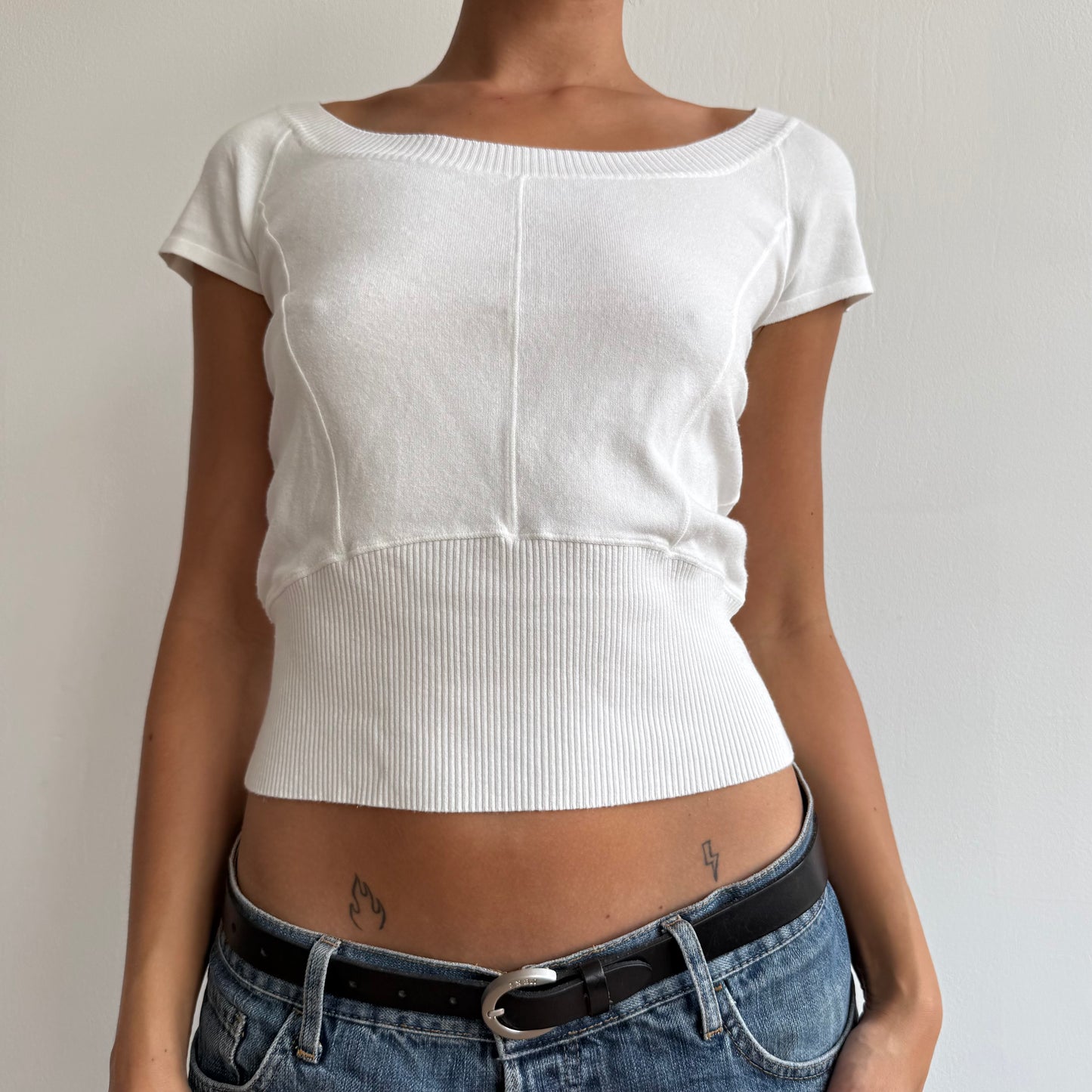Max Mara white short sleeve knit - Size S