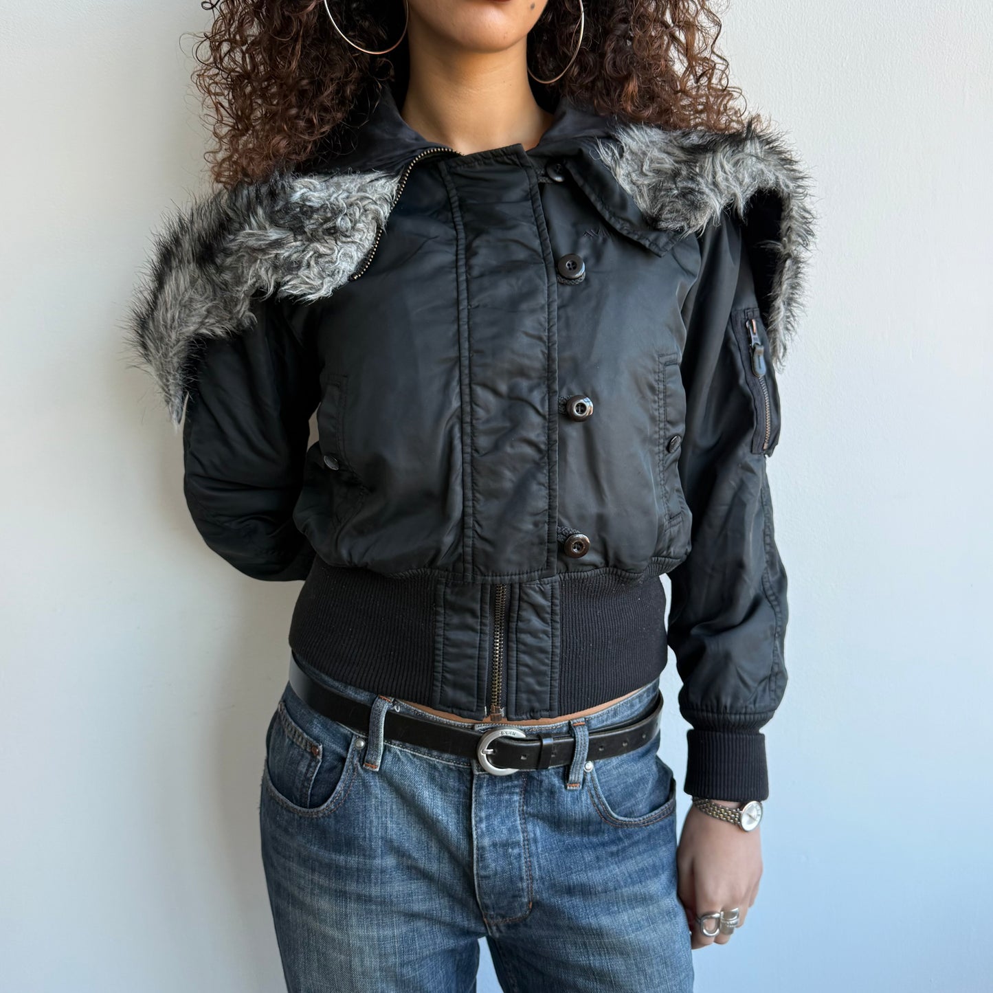 Black Avirex flight bomber - Size M
