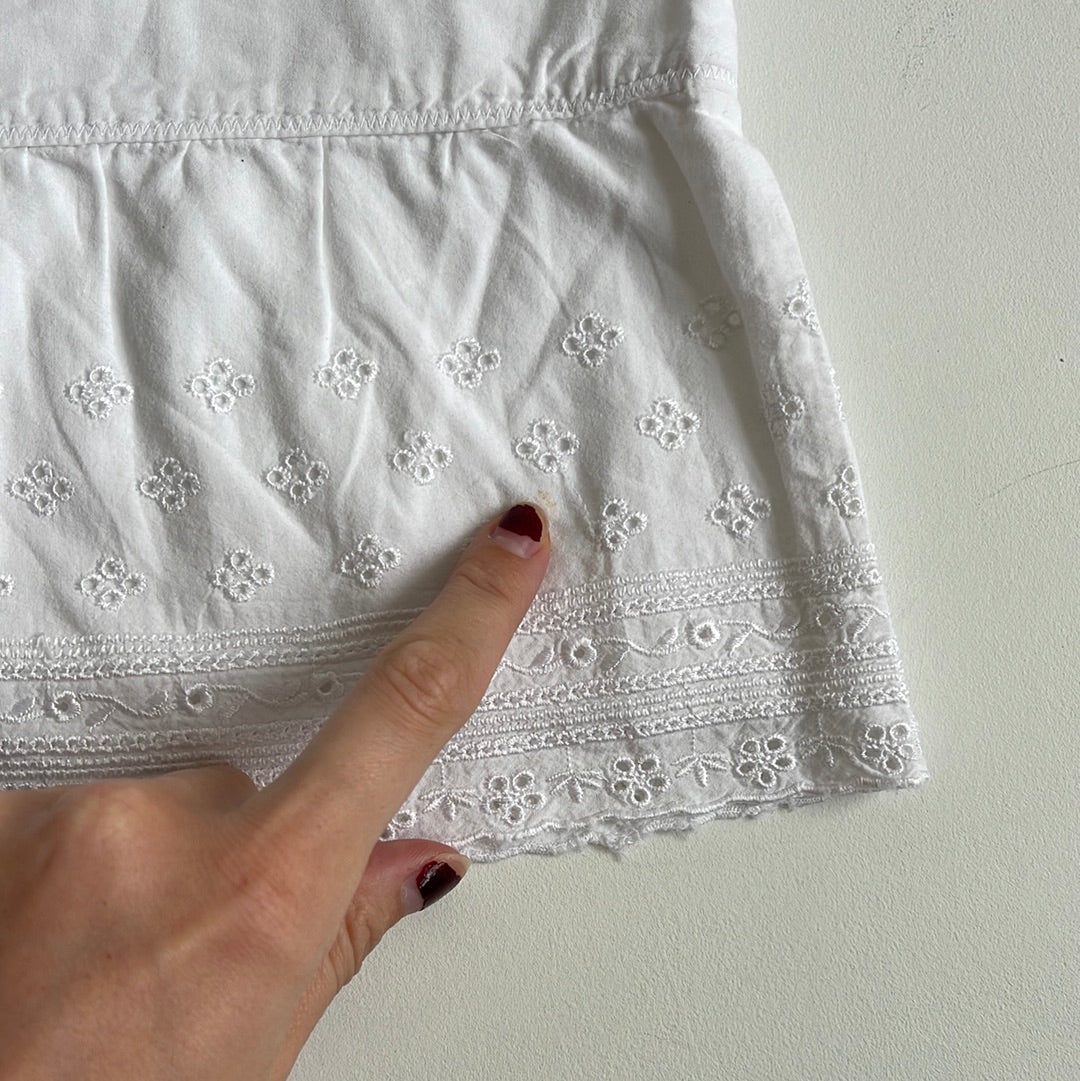 Broderie tie side mini skirt - Size S