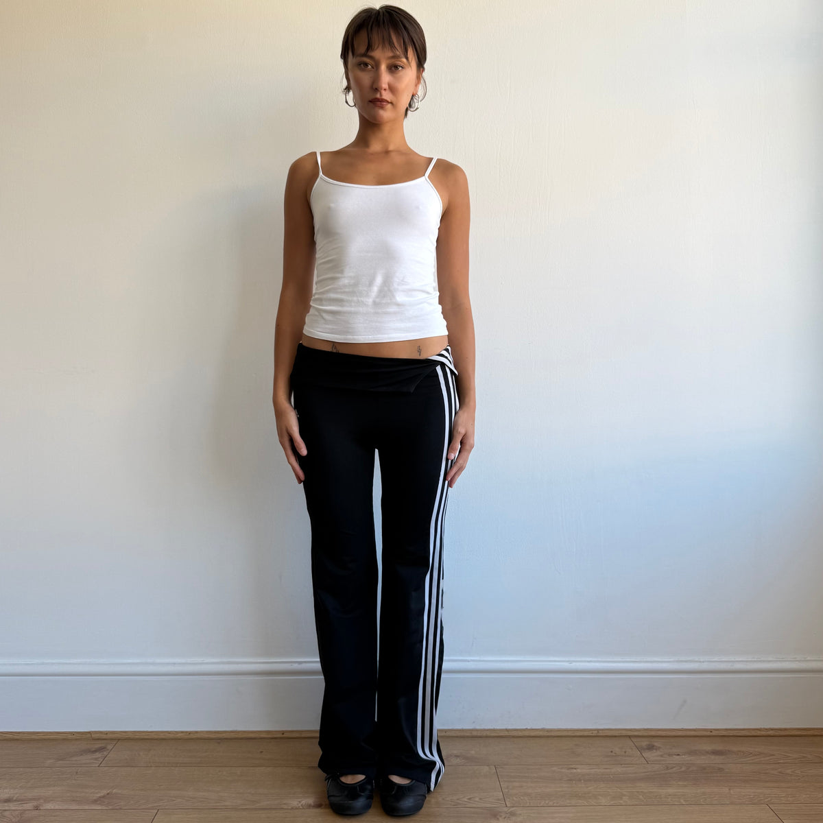 Black Adidas fold waist yoga pants - Size XS