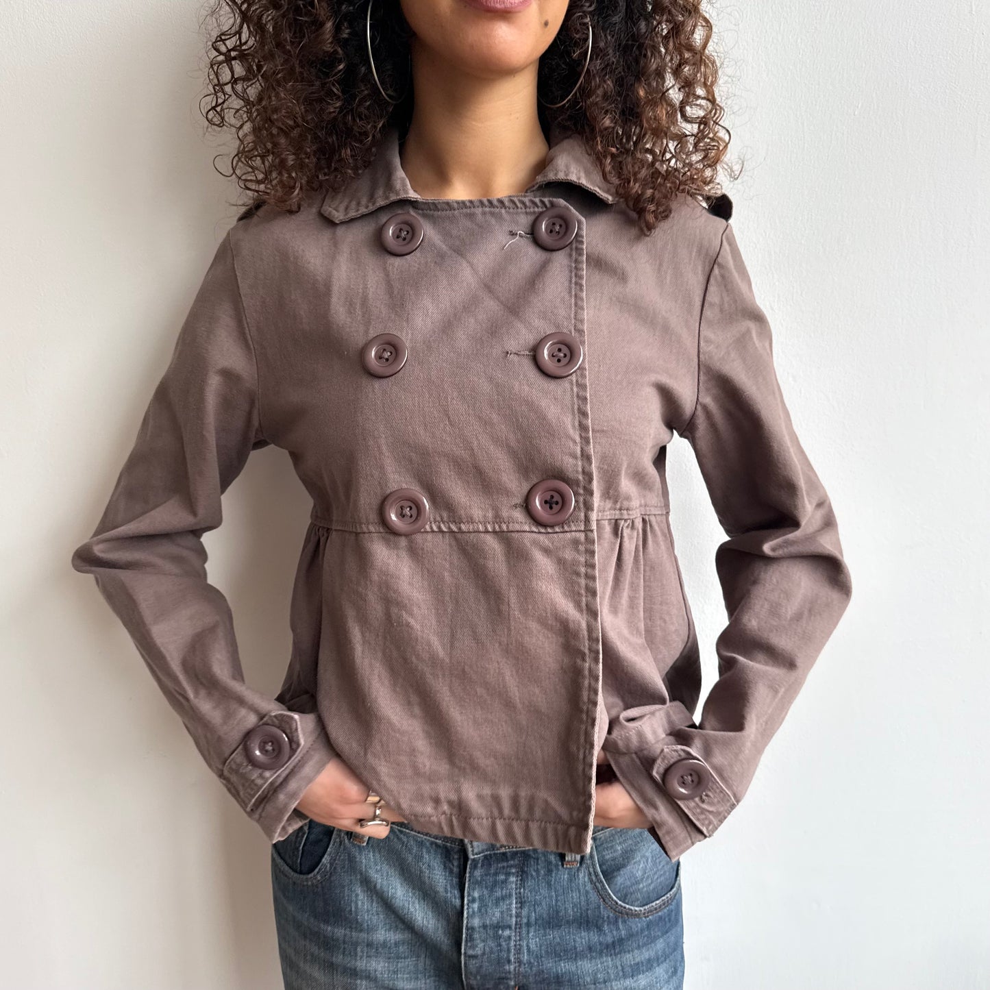 Brown double breasted peacoat - Size L