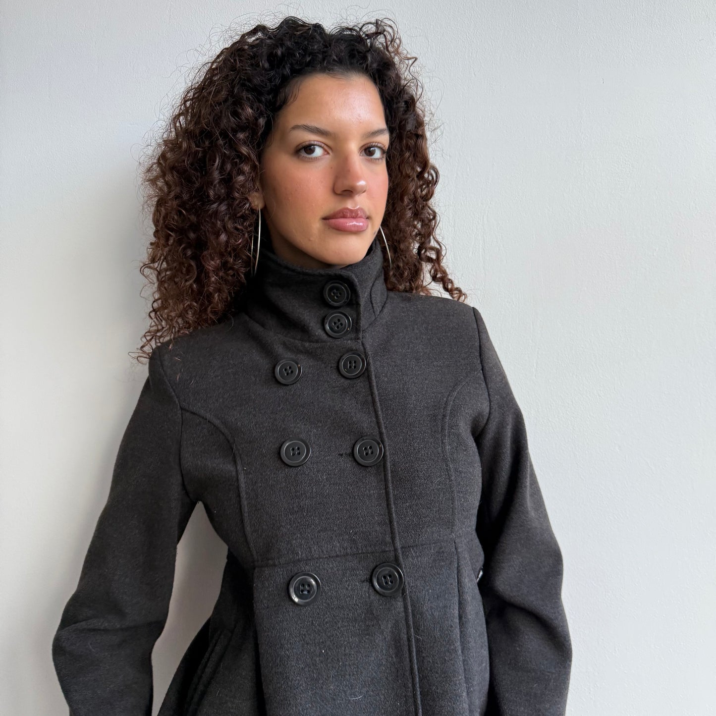 Charcoal grey peacoat - Size S
