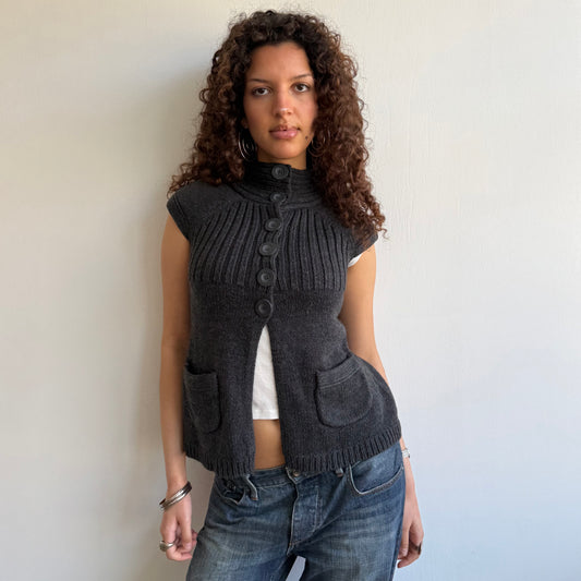 Dark grey open front Cardi - Size S