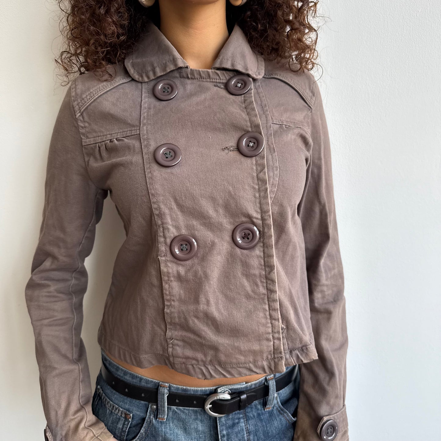 Brown double breasted peacoat - Size M