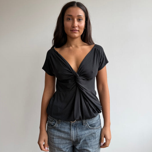 Black twist front top - Size M