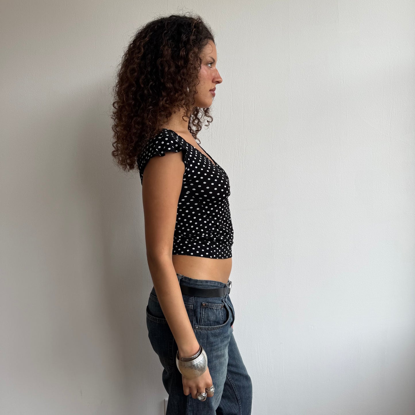 Polka dot wrap top - Size S