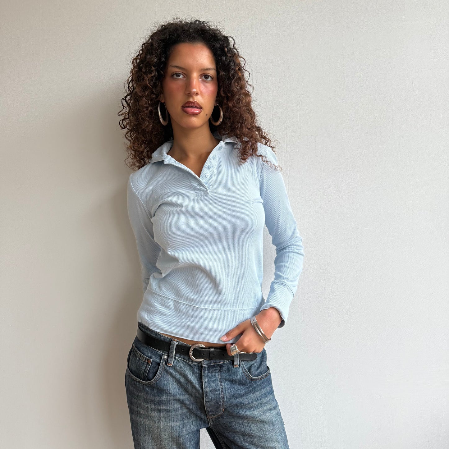 Blue hooded top - Size S/M