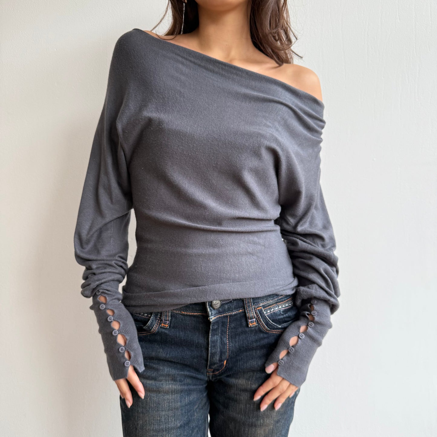 Grey slouchy knit - Size S (1)